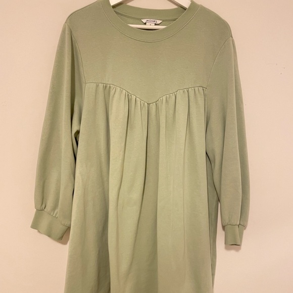 MONKI SAGE GREEN SWEATER DRESS - Picture 1 of 4
